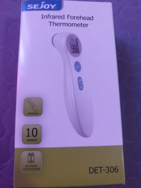 SEJOY INFRARED FOREHEAD THERMOMETER - Model DET- 306 "Includes Batteries"