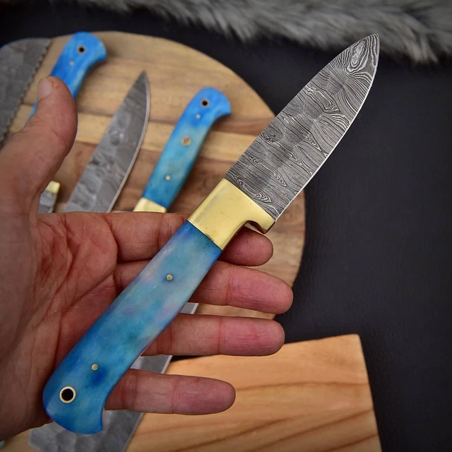 Handmade DAMASCUS STEEL CHEF KNIFE Set Kitchen Knives X451 Handmade DAMASCUS STEEL CHEF KNIFE Set Kitchen Knives X451