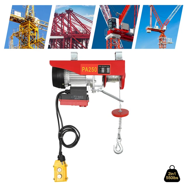 Multitype Electric Hoist Crane Winch with Wireless&Wired Remote Control 110V New