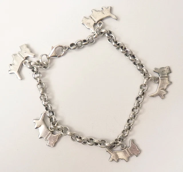 Bracelet en argent massif silver Bijou chien Fox terrier  jaseron Ric et Rac