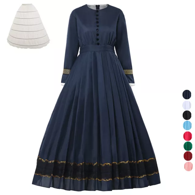 1860s Dress for Women Victorian Civil War Day Dress Ladies Historical Ball Gowns