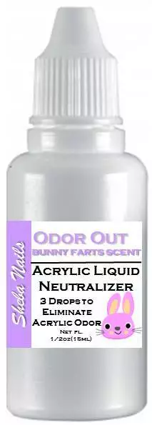 SHEBA NAILS Odor Out Acrylic Liquid Neutralizer 1/2oz Bunny Farts Scent