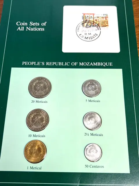 MOZAMBIQUE "Coins Sets of All Nations" Communist Era 6-Coin UNC Type Set