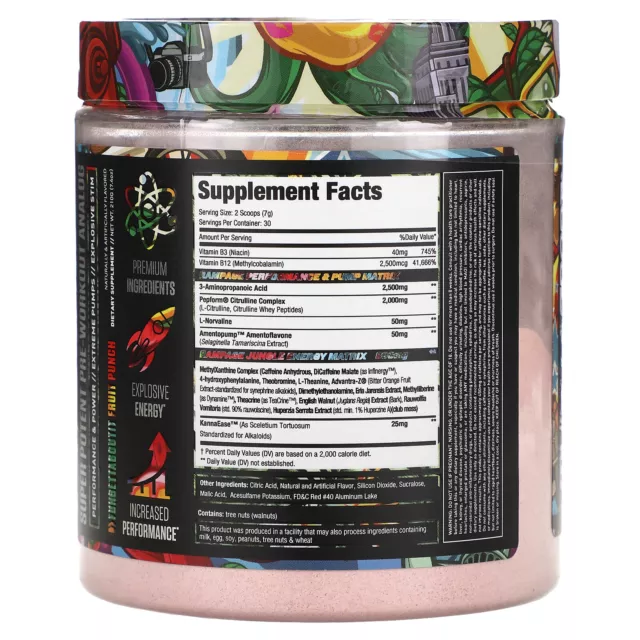 Rhino Rampage, Super Potent Pre-Workout Analog, Fuhgettaboutit Fruit Punch, 7.4 2