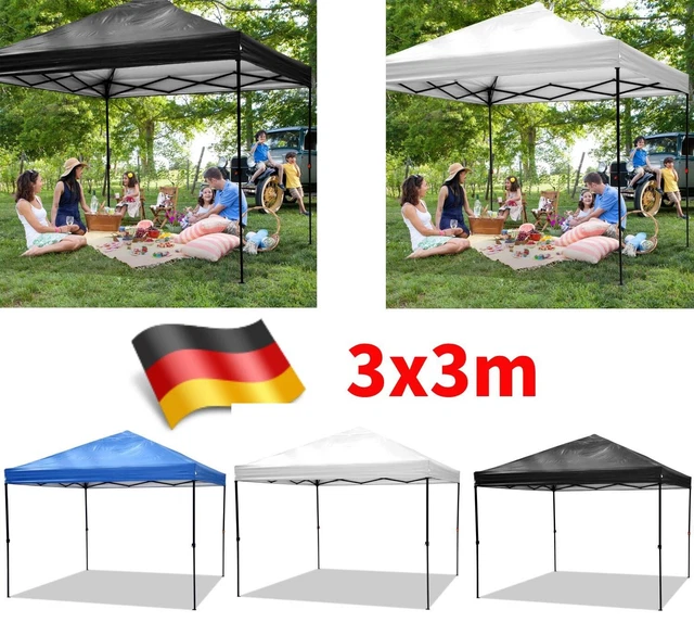 Faltbar Pavillon 3x3 m Faltpavillon Partyzelt Gartenzelt Pavillion Sonnenschutz
