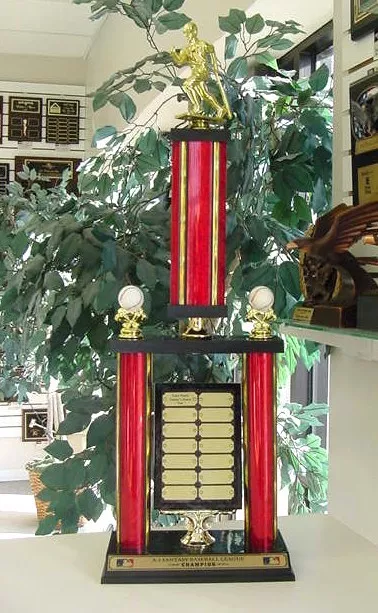 Fantasy Baseball Awesome New Large Two Post Trophy 14 Year Perpetual Award *