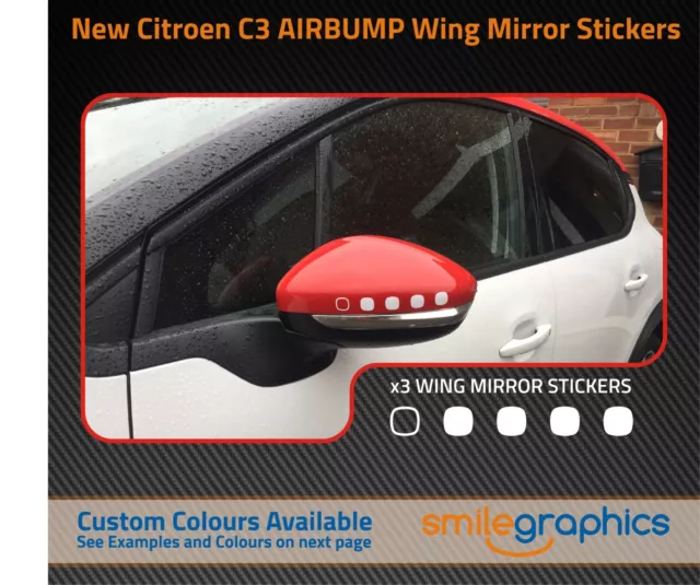 Citroen C3 Airbump Wing Spiegel Aufkleber Aufkleber - andere Farben vorhanden