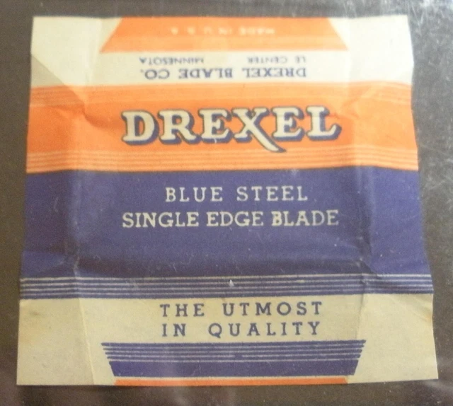 Vintage Razor Blade DREXEL BLUE STEEL Single Edge