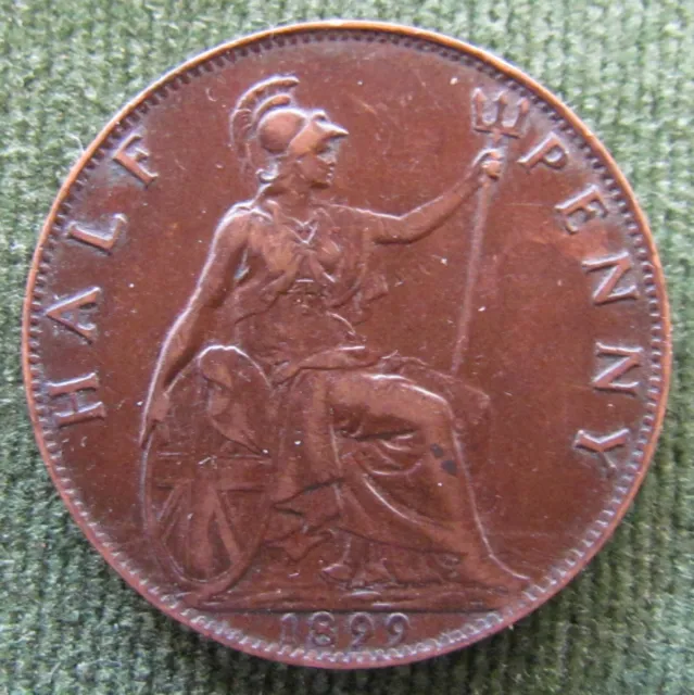 GB UK 1895 1/2d 1/2 Penny Queen Victoria Coin - Grades as VF-EF