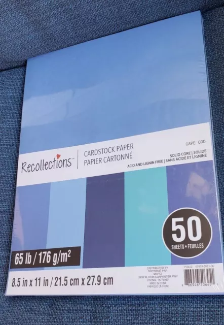 Recollections Cardstock Paper, Blue Ombre 8 1/2 x 11 - 50 Sheets