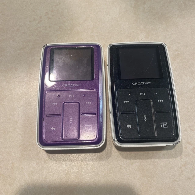 Lot Of 2 Creative ZEN MicroPhoto Purple Black Digital Media Player *bad battery*