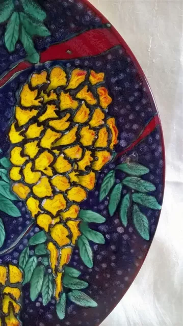 Poole Pottery Studio Yellow Wisteria Charger Dish Nicky Massarella Abstract Art 2