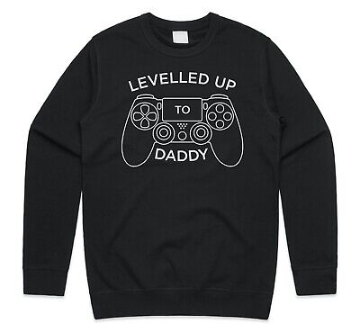 Levelled Up To Daddy Jumper Sweatshirt Funny Gamers Gaming Fathers Day Dad Gift