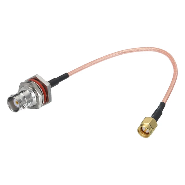 RG316 Coaxial Cables SMA Male to BNC Female Bulkhead 0.5FT Orange 1Pcs