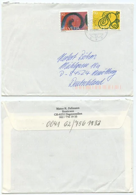 32164 - Schweiz - Beleg - Dagmersellen 12.2.1998 nach Neuötting