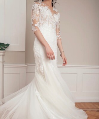 Pronovias Abito Da Sposa Pronovias Modello Tendy Tg 42-44 con scarpe guanti e velo 