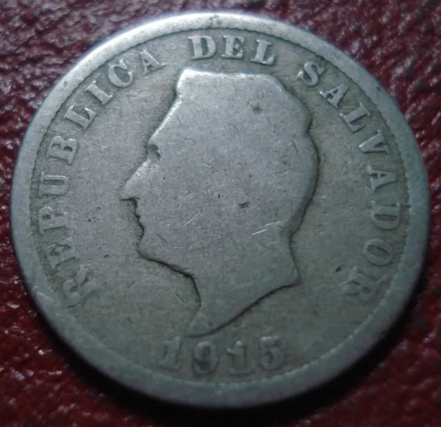 1915 El Salvador 5 Centavos In Good Condition