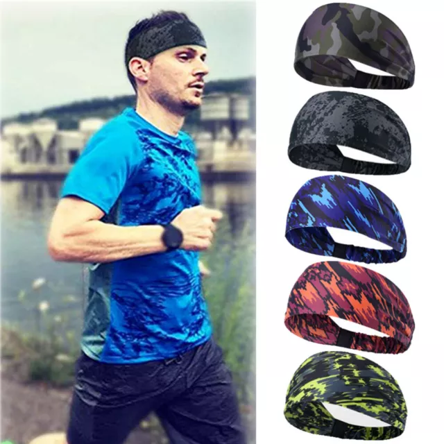 Stretch Sweatband Yoga Gym Running Sport Headband Sweat Head Band for Men Women