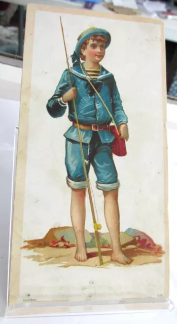 1880s SCHNULL-KRAG Coffee Co Indianapolis In Advertising Trade Card Boy Fishing