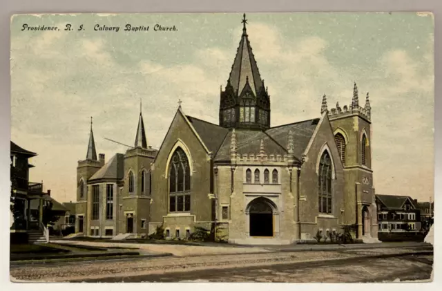 Calvary Baptist Church, Providence, Rhode Island RI Vintage Postcard