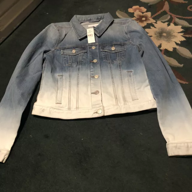 Dip Dye Jeans Jacket Trendy NWT Loft Size S Today’s Style Dress Up Your Look