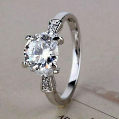 Lab-Created 2.50CT Round Cut Diamond Solitaire Engagement Ring 14K White Gold FN