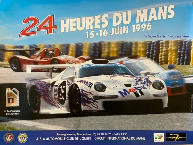 Vintage 1996 Le Mans 24 Hour Motor Racing Poster Print A3/A4