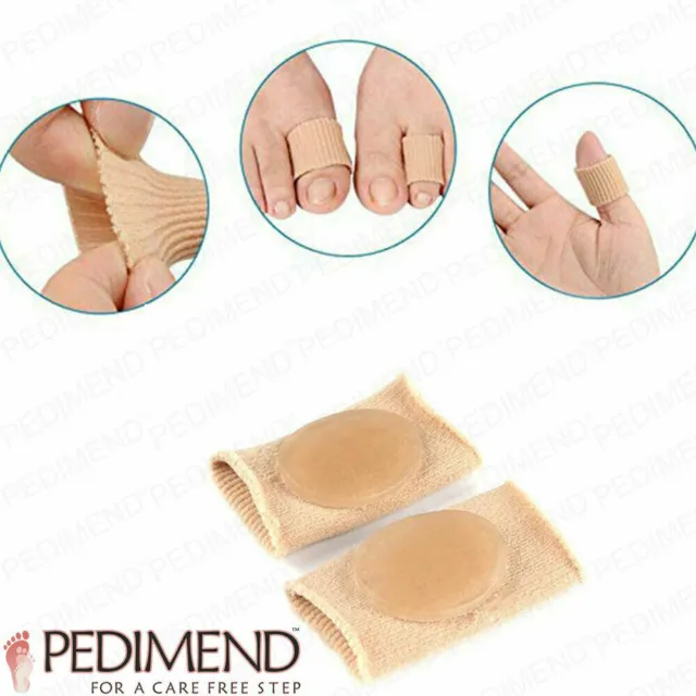 PEDIMEND Fabric Gel Tube Bandage Cover Toe Finger Foot Pain Relief Protector UK