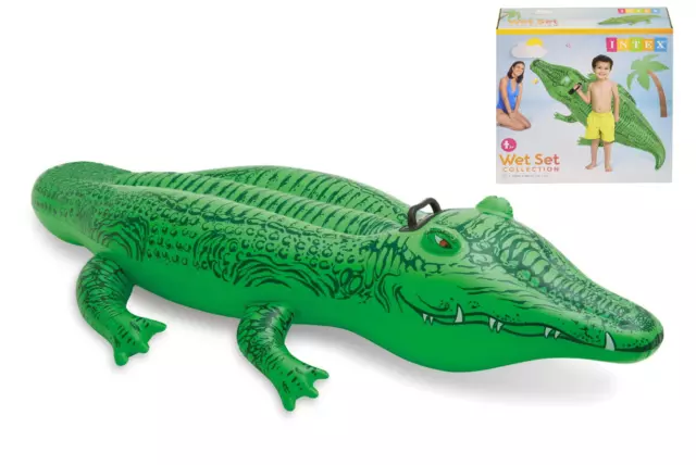 Intex Inflatable Crocodile Ride On Aligator Beach Toy Lilo Swimming Pool Float