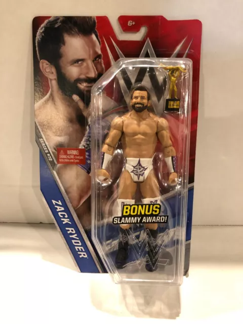 WWE WWF Basic Series #72 Zack Ryder Figure with Slammy Award Mattel