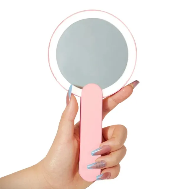 Espejo cosmetico con luz LED para bolsillo de maquillaje Espejo recargable