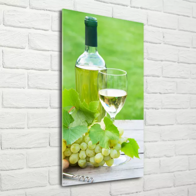 Imagen Vidrio templado Pintura De La Pared Decoración Hogar 70x140 Uvas y vino