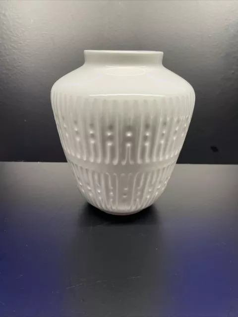 Porzellan Relief Vase von Edelstein Bavaria, Paradies, Alfred Turbanisch Vintage