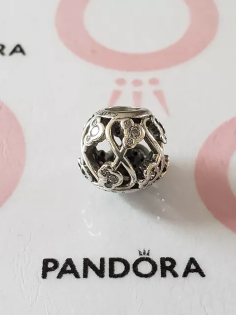 Genuine Pandora Silver Openworks Disney Mickey Mouse Clear CZ Pavé Charm 925 ALE