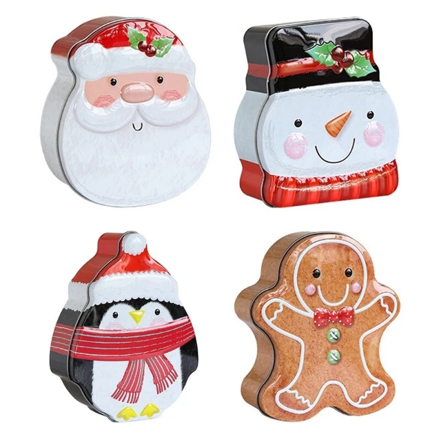 Christmas Candy Jar Novelty Gift Tin Box Storage Bottle Party Holiday Ornament