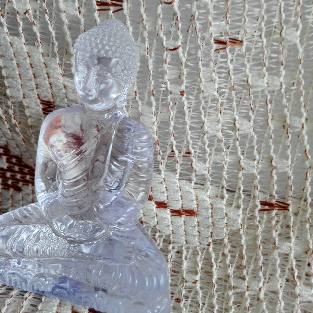 Mini Transparent Lord Buddha Statue Meditative Figurine Home Decor Dashboard 8