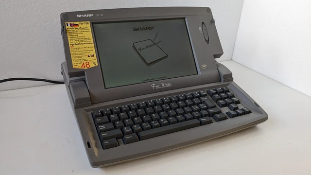 SHARP FONT WRITER 750 Word Processor FW-750 Vintage 90s Portable ...