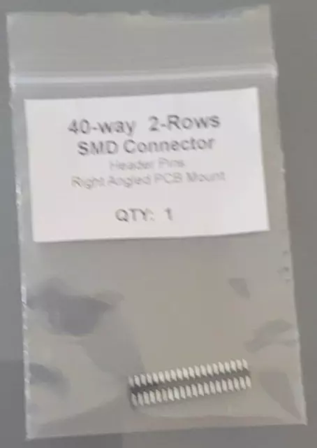 40-WAY 2-Rows SMD Connector Header Pins Right Angled PCB Mount  QTY:1