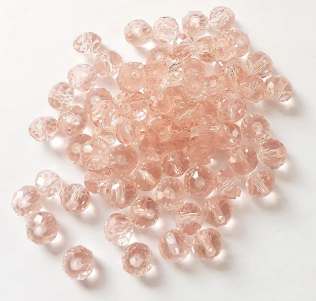 Perle en cristal facette rose forme bohème, cristal bohème facette perle