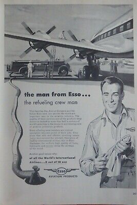 8/1953 PUB ESSO AVIATION PRODUCTS WRIGHT BROTHERS KITTY HAWK ORIGINAL AD 
