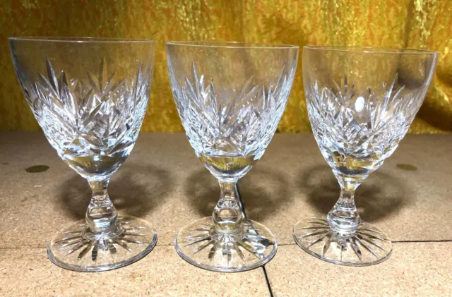 Set of 3 Small Sherry or Port Glasses - possibly EDINBURGH CRYSTAL(?)