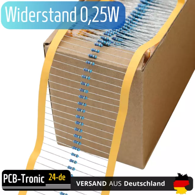 Widerstand 0,25W 1% Widerstände 1/4Watt Metallfilm 1 Ohm- 10M Ohm 50/100 Auswahl