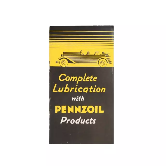 1930s Pennzoil Motor Oil Ad Brochure Car Diagram Higgins Garage Standish Maine