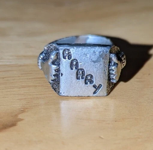 RARE Happy Days Fonzy Ring,  "AAAAY" Two Thumbs Up On Sides. PPC 1976, Adj.