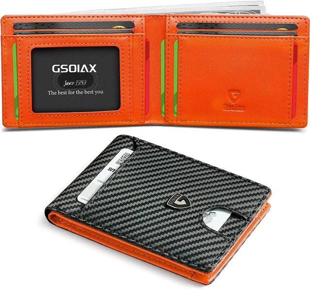 Mens Wallet Bifold Leather Slim Wallets for Men W/ Money Clip RFID Card Holder