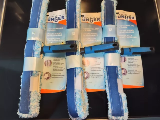 3 X Unger Professional Grip 18 In. Microfiber Scrubber New