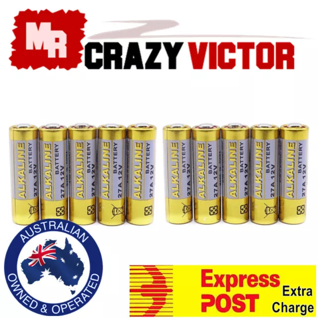 10x 27A 12V MN27 LR27 A27 L828 V27GA Garage Car Remote Alarm Alkaline Battery