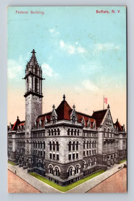Buffalo NY-New York, Federal Building, Antique, Vintage Souvenir Postcard