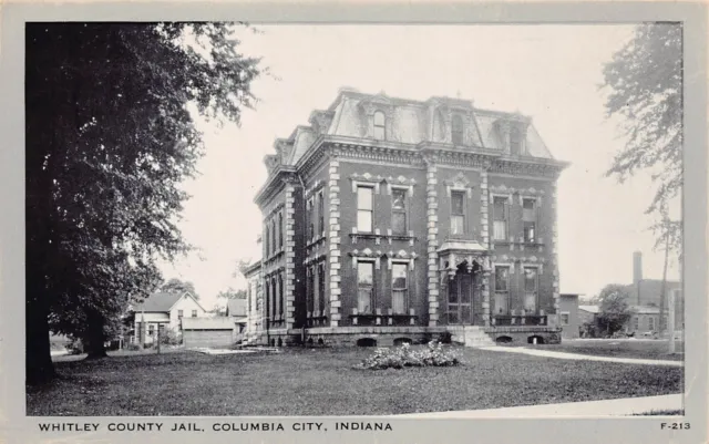 Whitley County Jail Columbia City IN Indiana Vtg Postcard C54