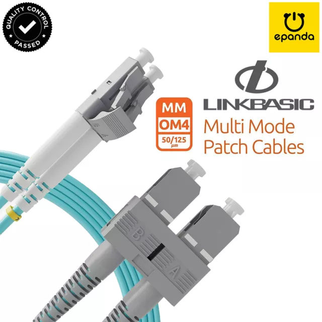 Premium LINKBASIC Multi-Mode OM4 LC to SC LSZH Duplex LC-SC Fibre Optic Cable